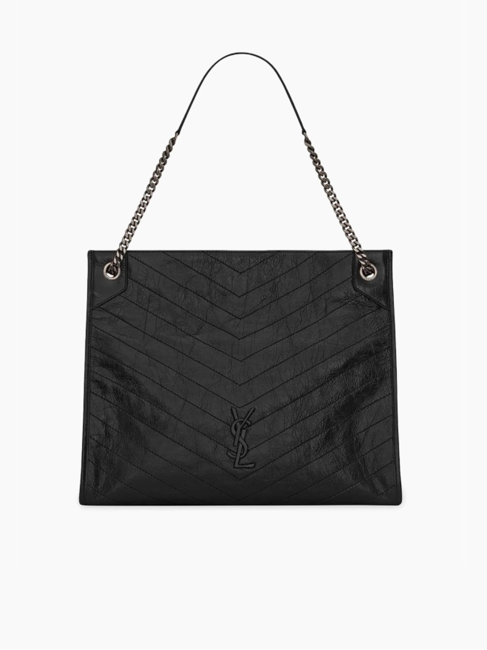YSL Saint Laurent Niki Large Shopping in Crinkled Vintage Leather Bag